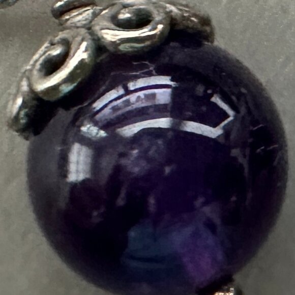 Authentic Pandora Purple Amethyst Swirl Compose Earrings - EUC (No Posts ) - Picture 9 of 11